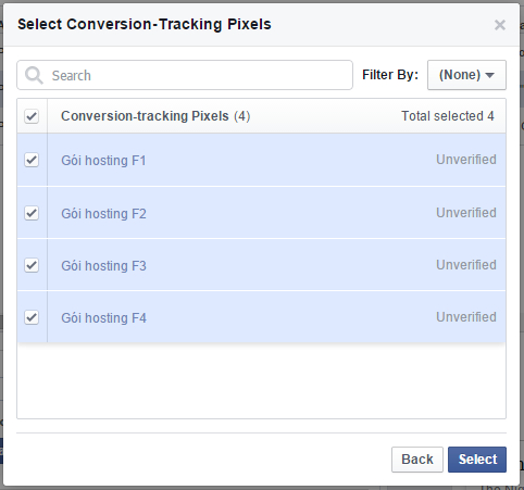 Hình 5: Chọn nhiều Conversion Tracking